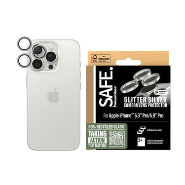 PanzerGlass SAFE Camera Lens Protector for Apple iPhone 16 Pro/ProMax- Glitter Silver